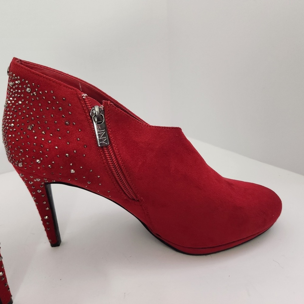 Jones New York Montrose Studded Red Maroon Booties Sz 9.5, 4in Heels EUC - Picture 7 of 16